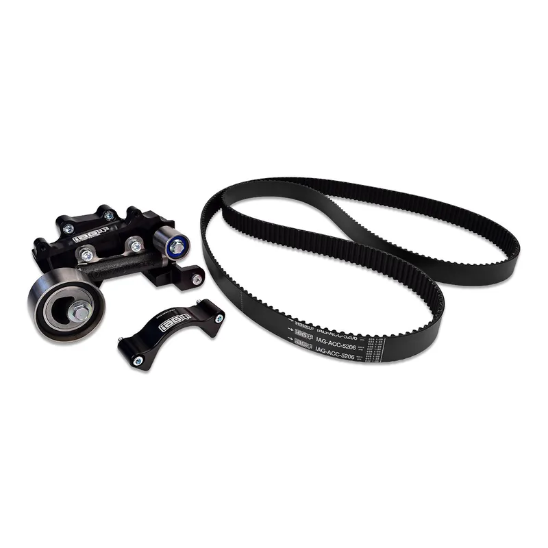 IAG Timing Guide Competition Tensioner and Black Racing Timing Belt Kit for Subaru WRX STI EJ