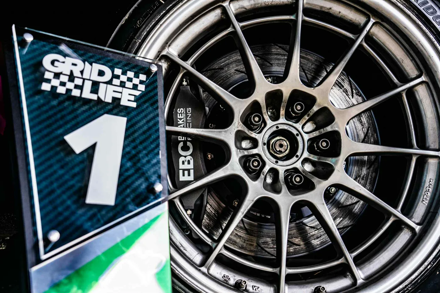 EBC Apollo-6 caliper visible through Boogeyman #70 wheel spokes at GRIDLIFE